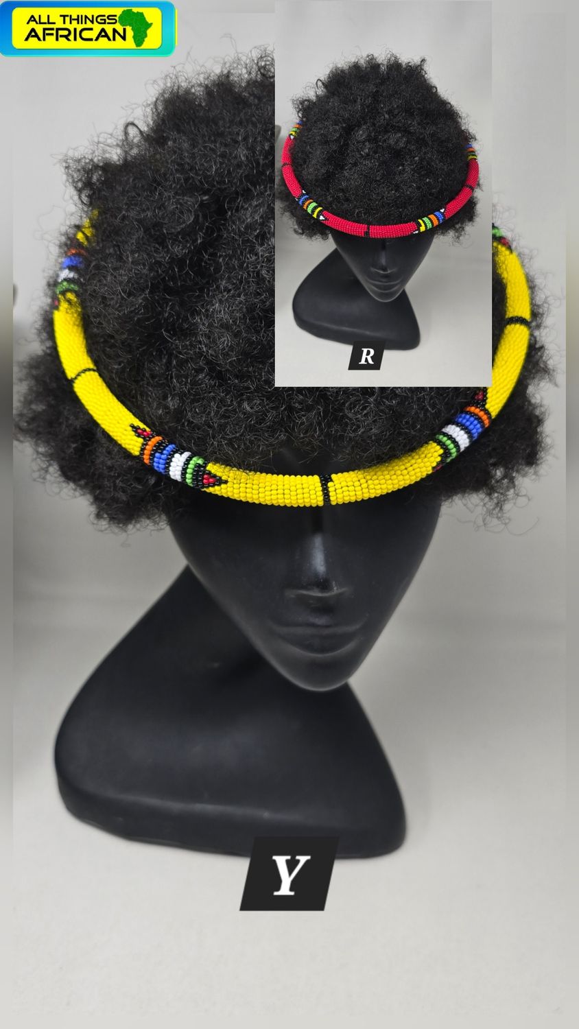 Handmade African Beaded Headband | Colourful Traditional African Hair Accessory | Cultural Fashion- Lamedi  Price £16 each Both £26