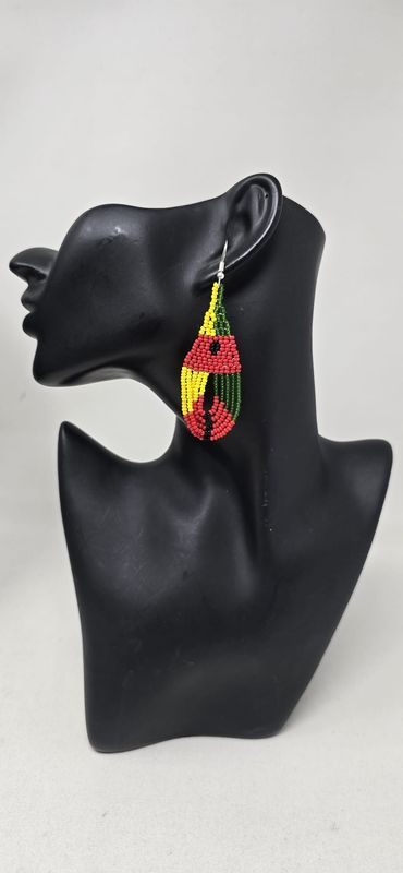 Guinea Bissau Flag Inspired Beaded Earrings | Celebrate Your Roots, Support a Tanzanian Maker - Guibe