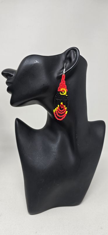 Angola Flag Handmade Beaded Earrings | Support a Tanzanian Artisan - Sojilo