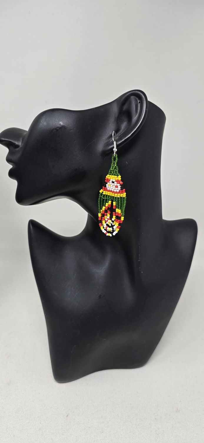 Zima - Zimbabwe Flag Handmade Beaded Earrings | Celebrate Zimbabwean Heritage and Empower African Makers