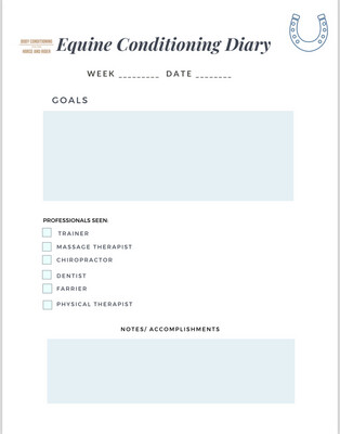 Printable Equine Conditioning Diary