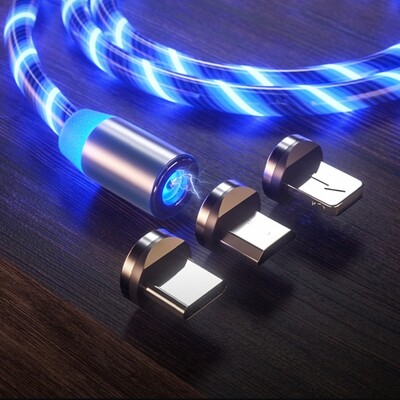 Magnetic USB cable with Magnetic tips (micro USB, Type C & iphone)