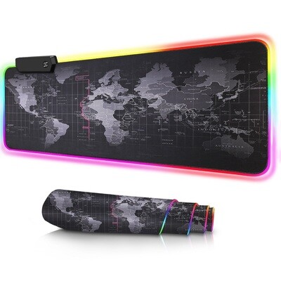 RGB WORLD MAP PRINT XL Gaming Mousepad 31.5×11.8 inches