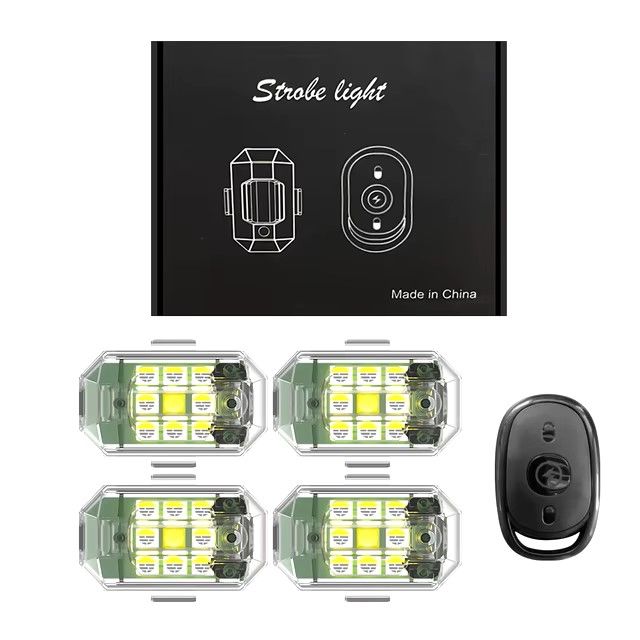 4Pcs Magnetic 7Colors Wireless LED Strobe Rechargeable Light