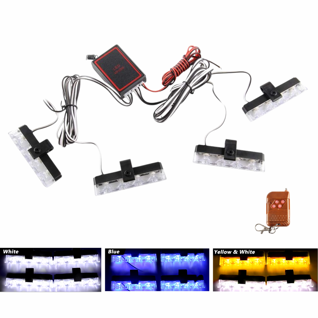 4 in 1 LED Strobe Flashing Emergency Hazard Light Bar
