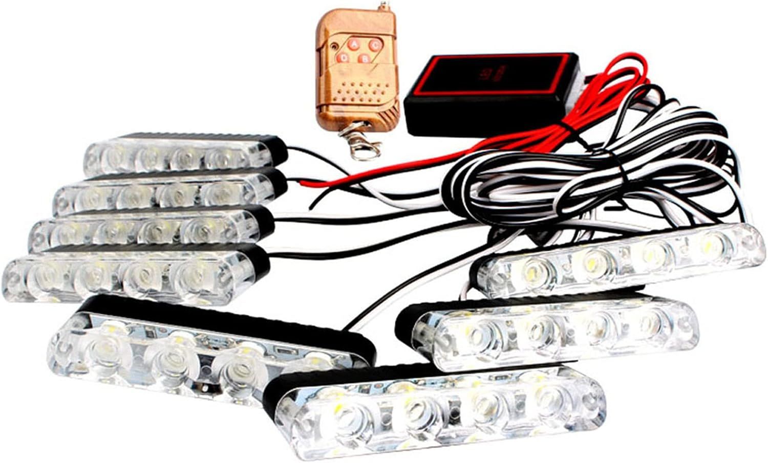 8 in 1 LED Strobe Flashing Emergency Hazard Light Bar