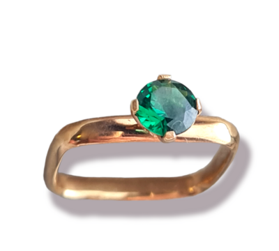 ANELLO SINGLE SHINE SMERALDO GOLD