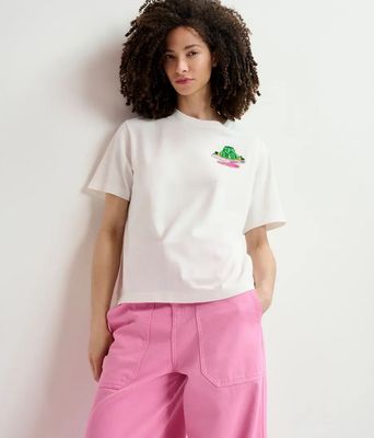 T-shirt Essentiel en coton bio blanc à broderie