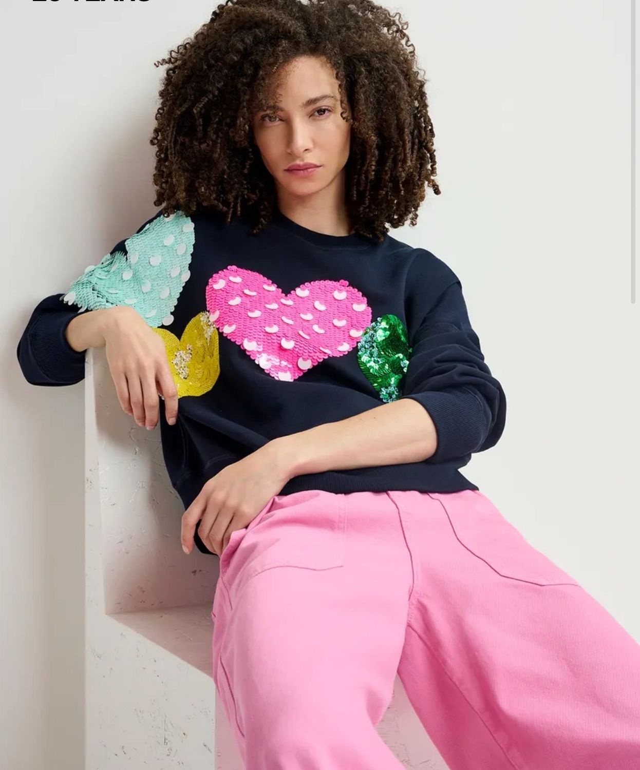 Sweat-shirt Essentiel en coton bio bleu marine à paillette