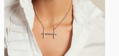 Collier H argent