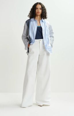 Chemise Essentiel à rayures blanche, bleu clair et bleu foncé