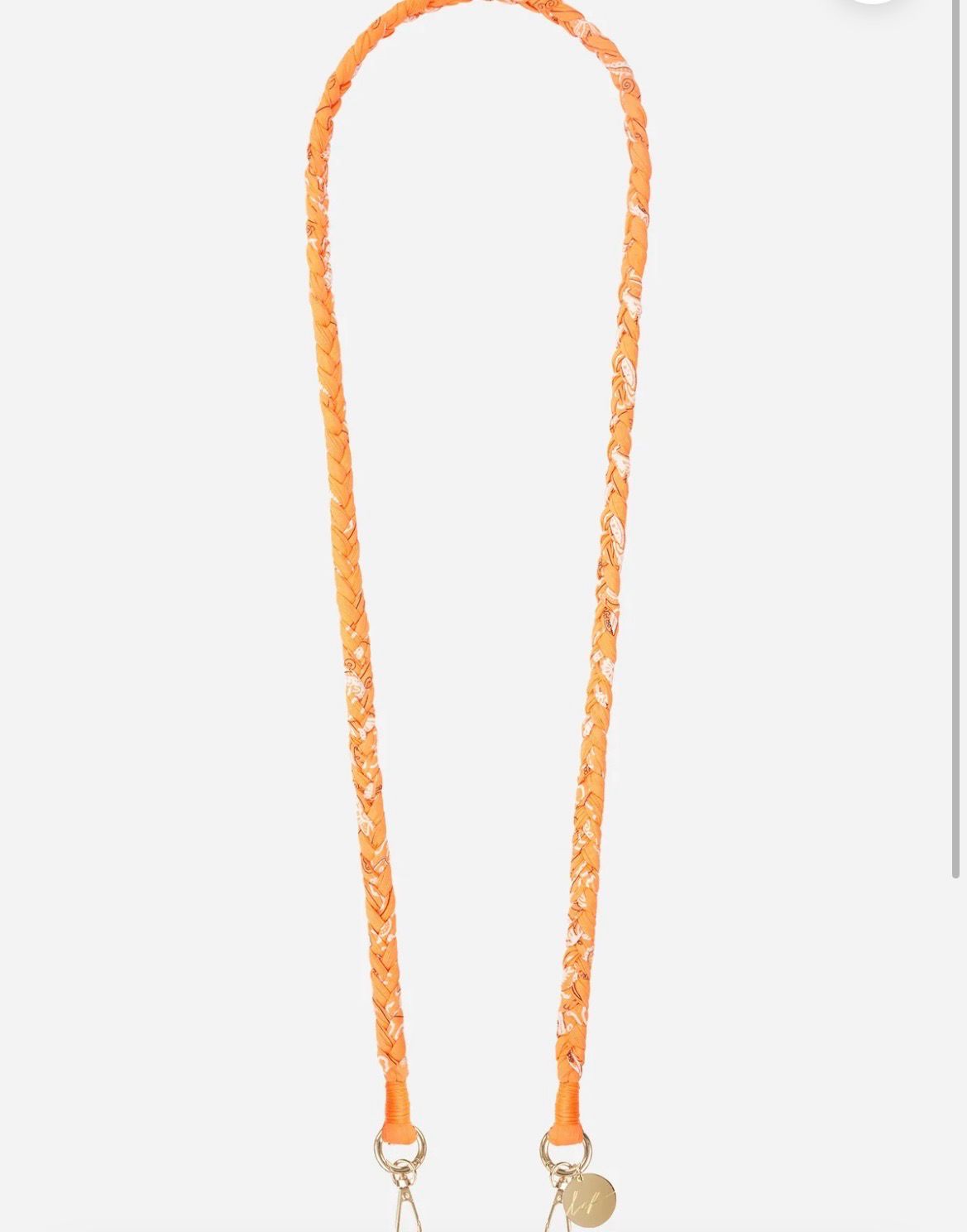 Cordon de téléphone tressé bandana orange 120cm