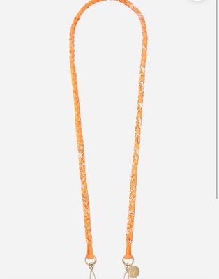 Cordon de téléphone tressé bandana orange 120cm