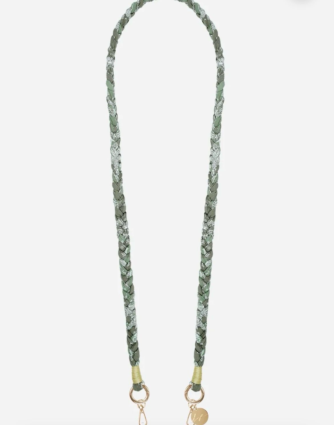 Cordon de téléphone tressé bandana kaki 120cm
