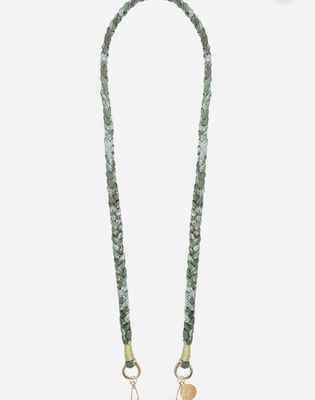 Cordon de téléphone tressé bandana kaki 120cm