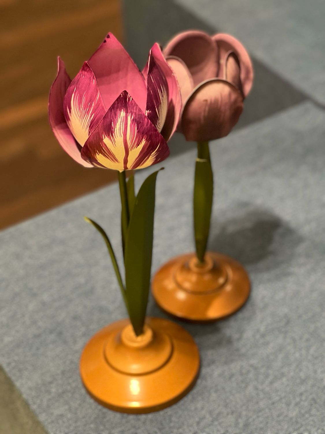 Porte bougie tulipe (les 2) mauve