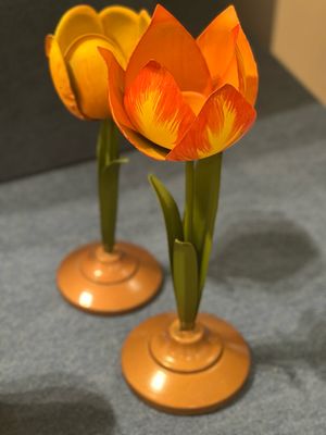 Porte bougie tulipe (les 2) orange