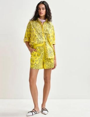 Chemise Essentiel oversize à imprimé bandana jaune et noire
