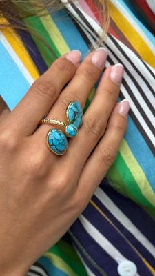 Bague turquoise réglable
