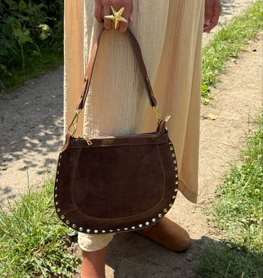 Sac Roma en daim chocolat