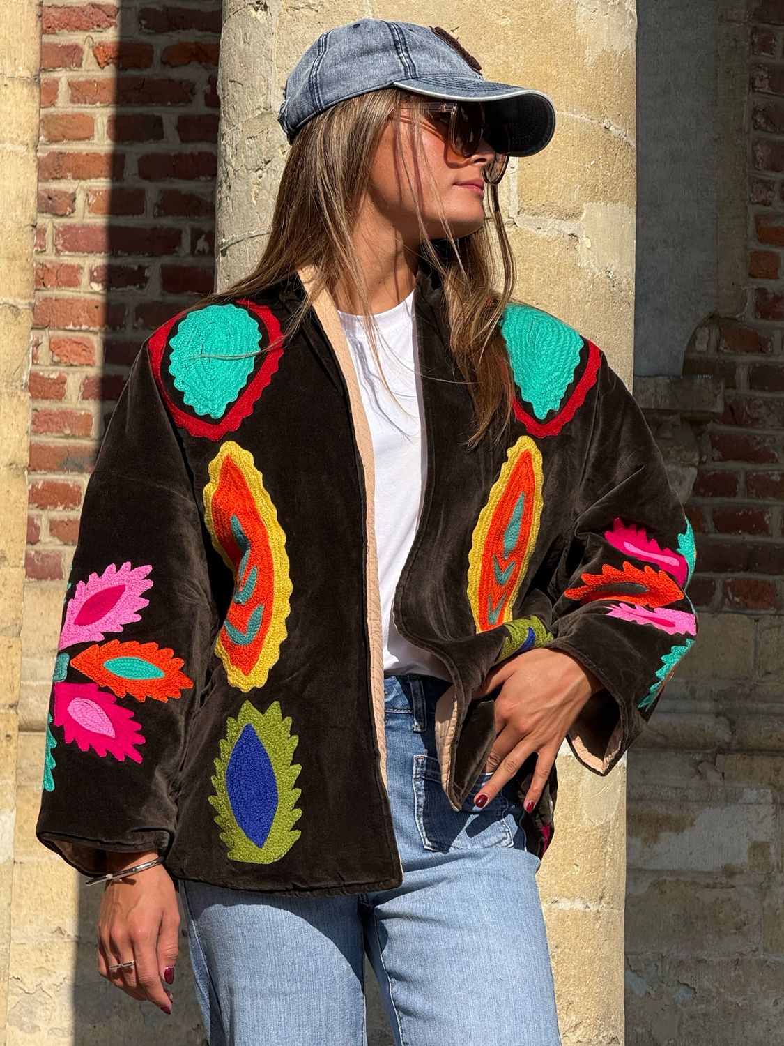 Veste Rose Metal flower chocolat