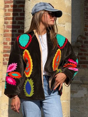 Veste Rose Metal flower chocolat