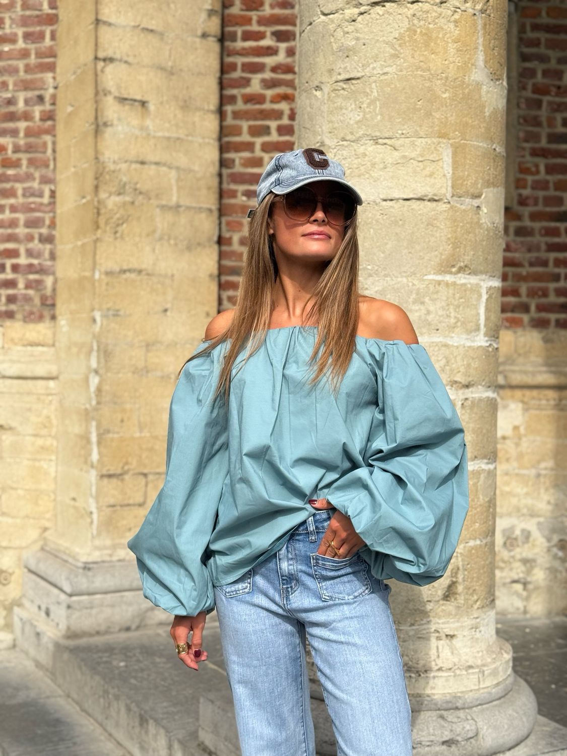 Top Celine céladon uni
