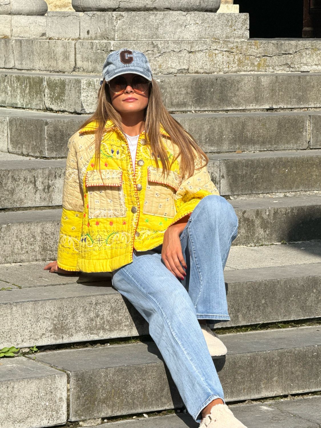 Veste Bandana jaune Rose Metal