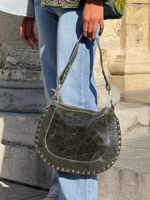 Sac Diana kaki cuir