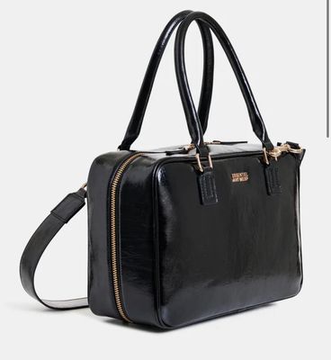 Sac bandoulière Essentiel structuré noir laqué
