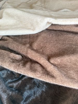 Plaid caramel fausse fourrure ROSE METAL