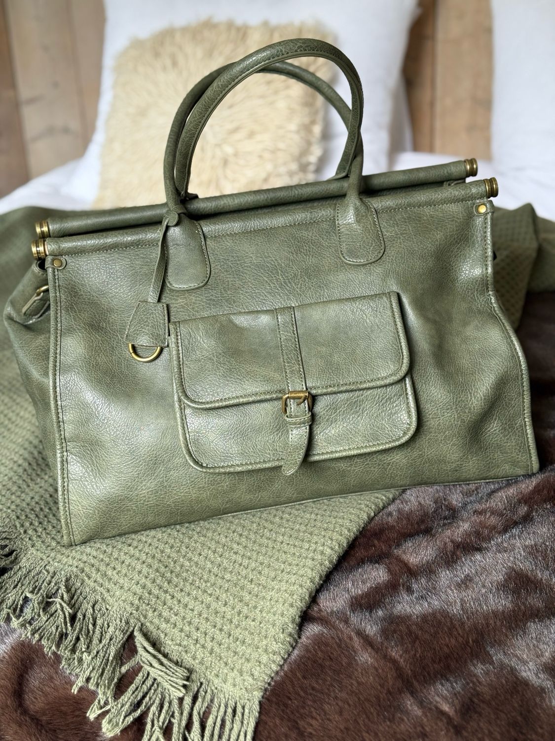Sac de voyage Léo kaki