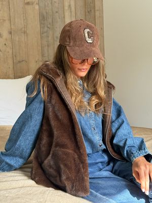 Gilet Charlie en fausse fourrure chocolat