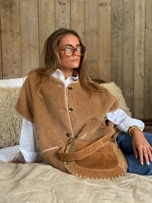Gilet Julia en polars caramel