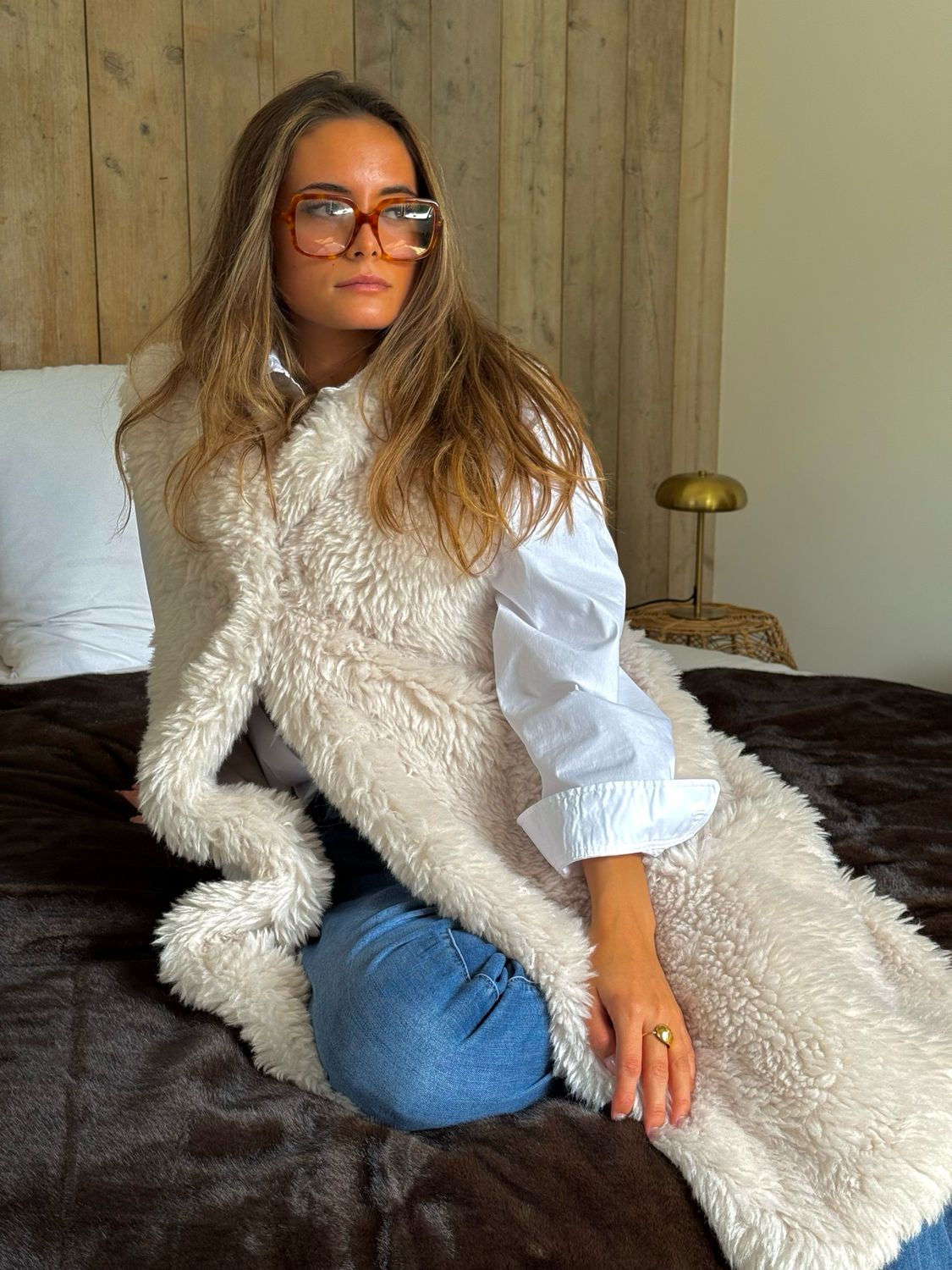 Veste Oakwood ivoire sans manches Yoga