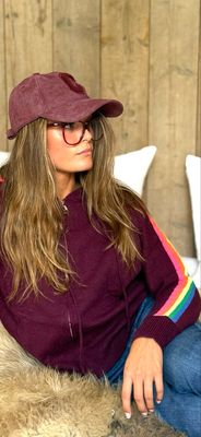 Cardigan arc-en-ciel bordeaux Malou