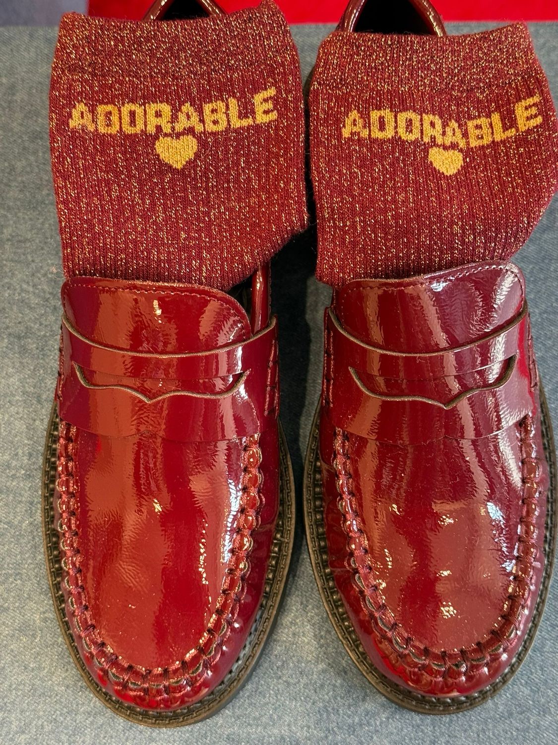 Mocassins Zoé verni bordeaux