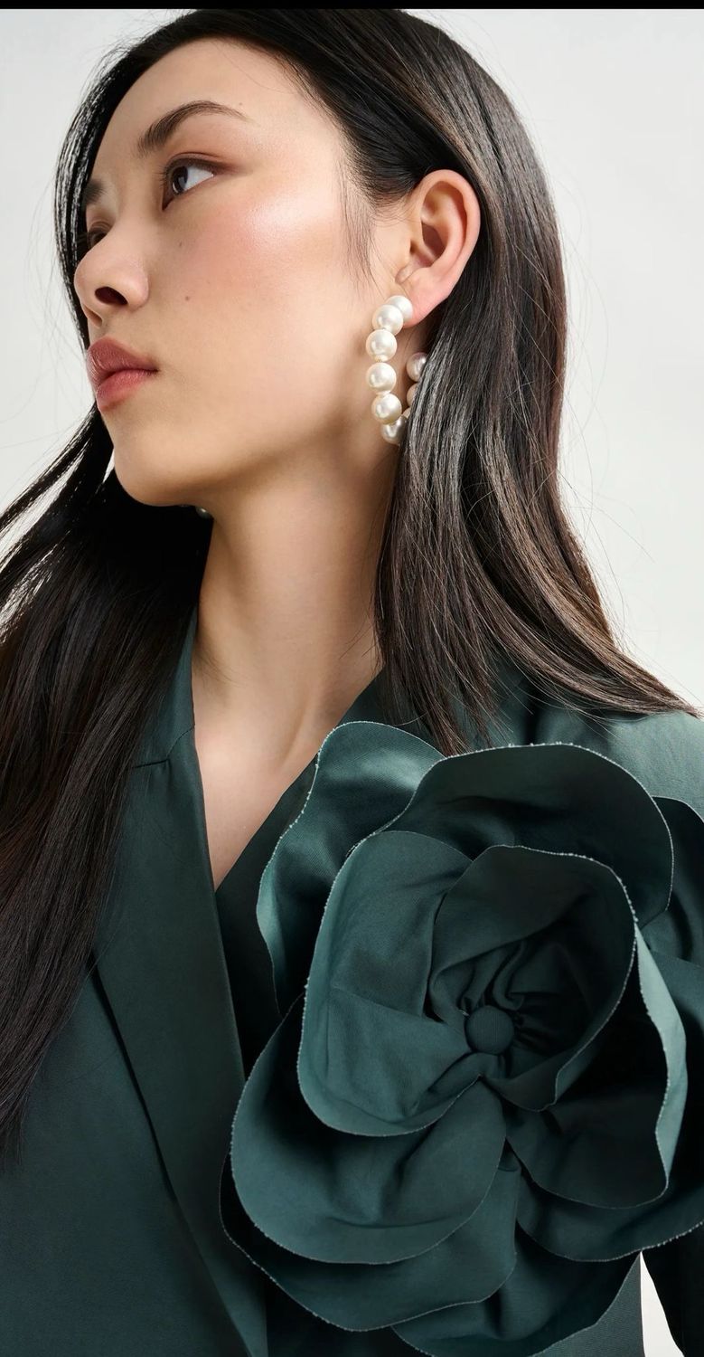 Body Essentiel vert sarcelle foncé avec fleur