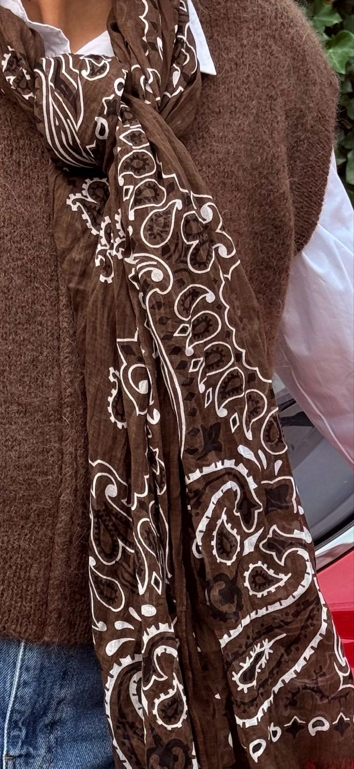 Foulard bandana chocolat