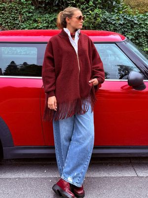 Poncho Lisa bordeaux
