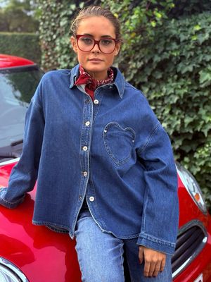 Chemise cœur en jeans