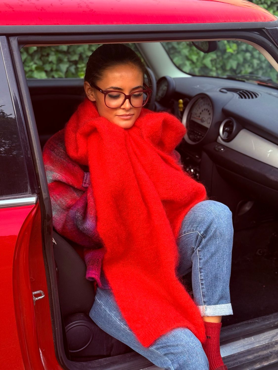 Echarpe Maya rouge
