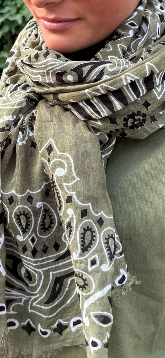 Foulard bandana kaki
