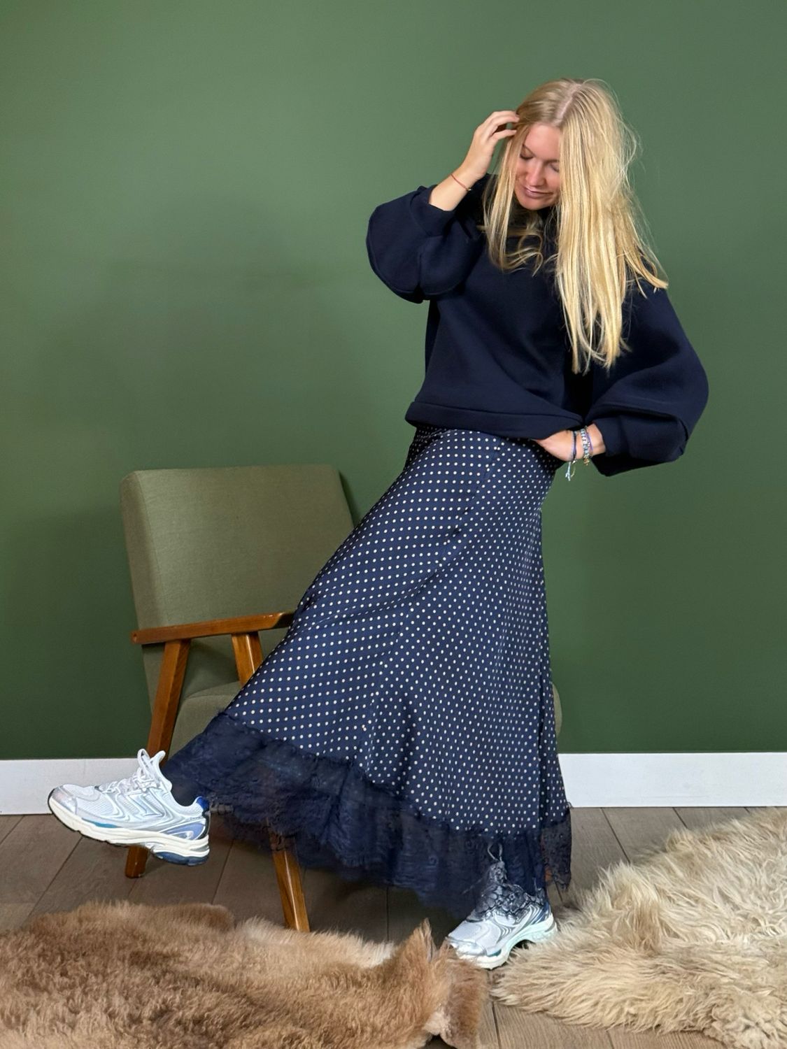 Jupe à pois Navy Jupe à pois Navy