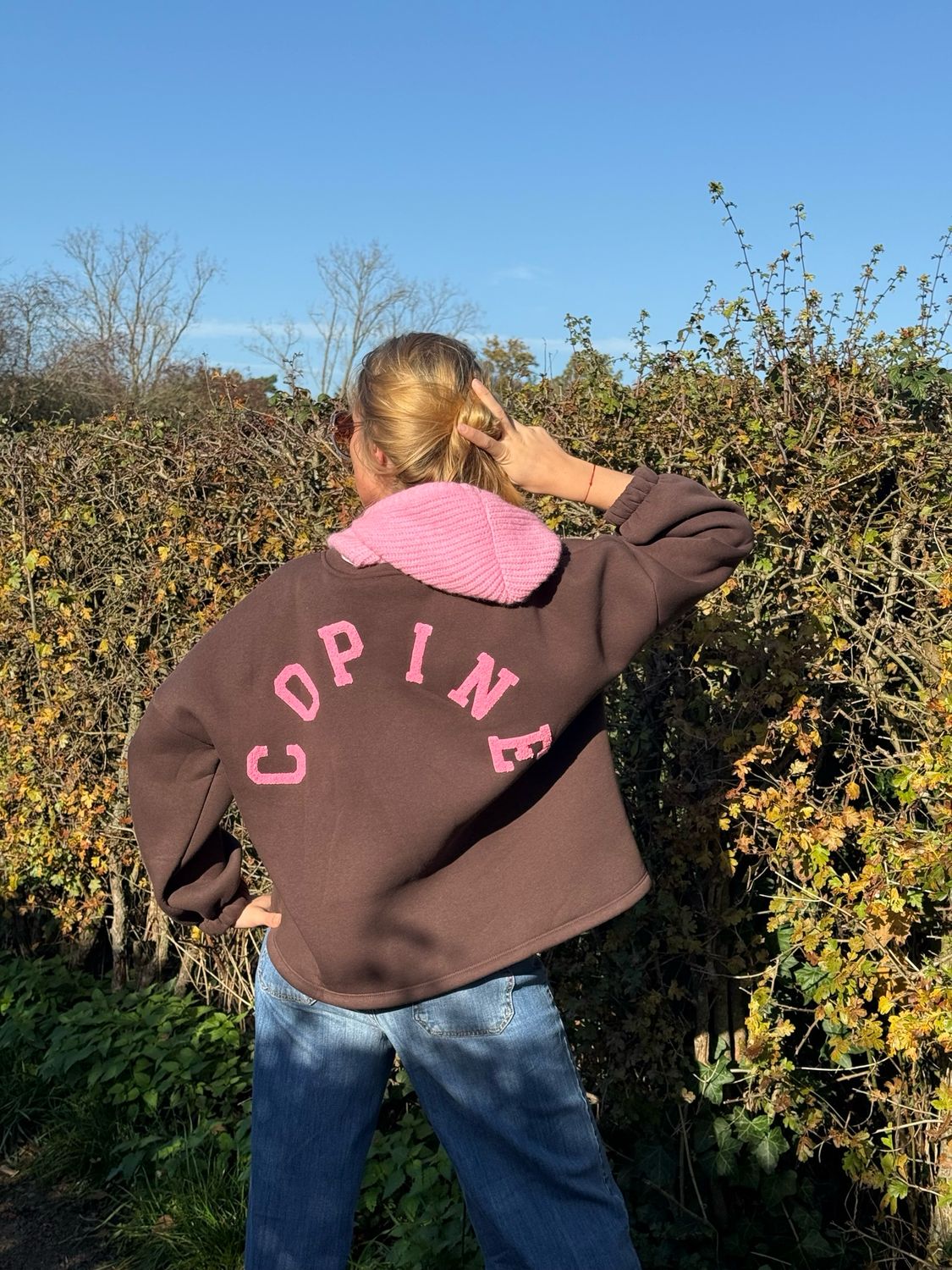 Sweat copine chocolat / rose Sweat copine chocolat / rose