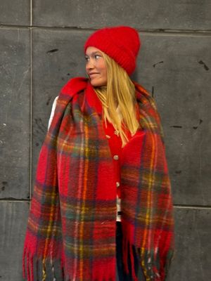 Echarpe à carreaux rouge Echarpe à carreaux rouge