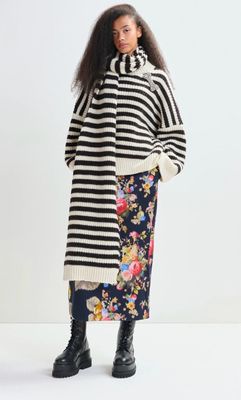 Pull Essentiel en maille d’alpaga en noir et blanc