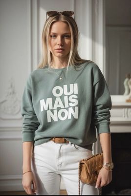 Sweat-shirt kaki clair…oui mais non
