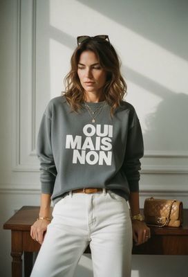 Sweat-shirt kaki délavé… oui mais non