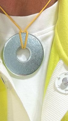 Collier disque ROSE MÉTAL